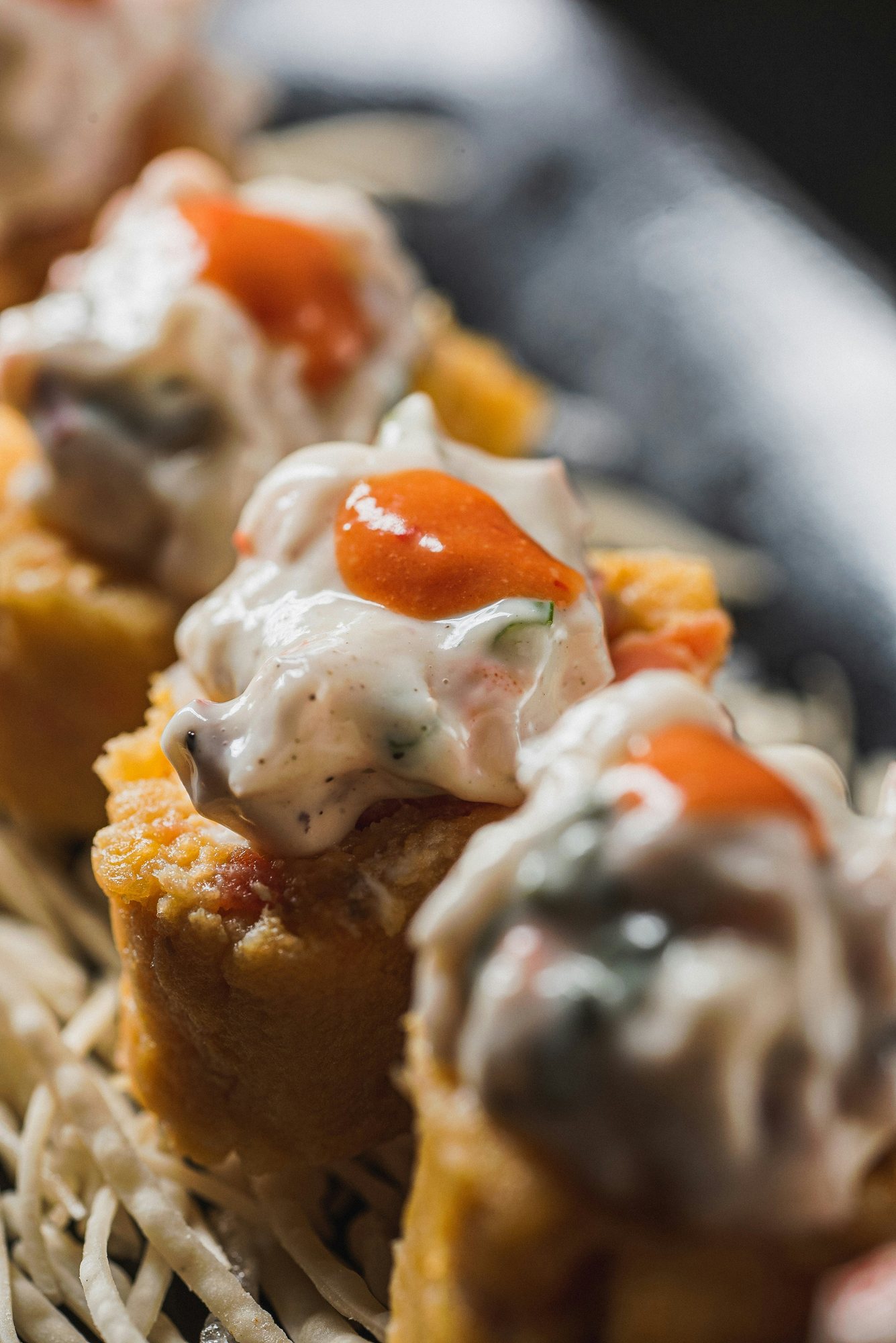 Baked maki close-up