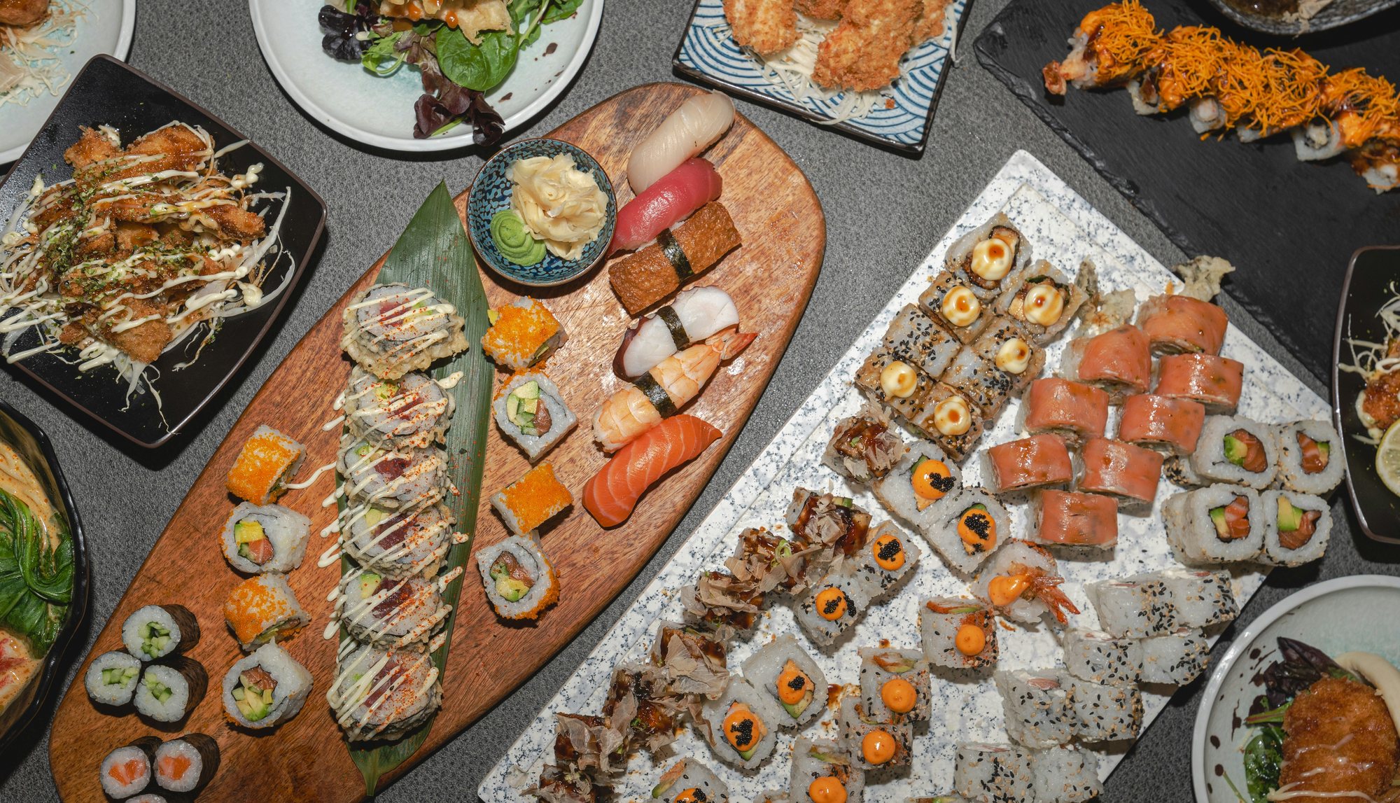 Sushi assortment close-up